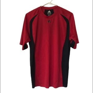 Men’s Adidas Red & Black Quick-dry Workout Shirt Size M
